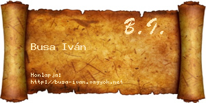 Busa Iván névjegykártya