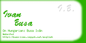 ivan busa business card